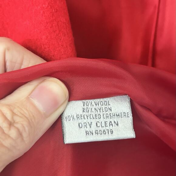 Benard Coutre Cashmere Wool Blend Red Jacket 3 Button Lined Women’s Sz 10 Medium - Picture 5 of 12